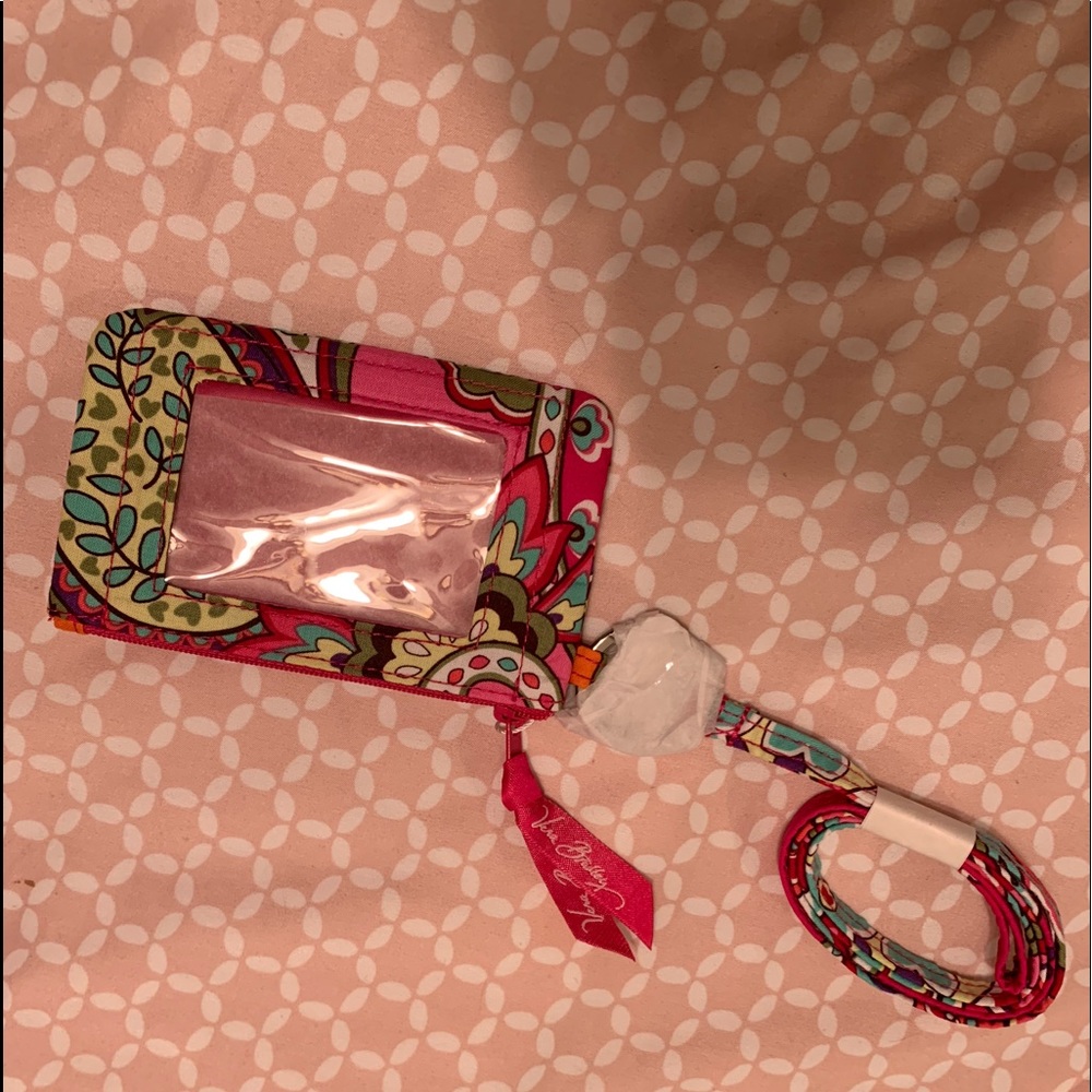 NWT Vera Bradley “Pink Swirls” ID